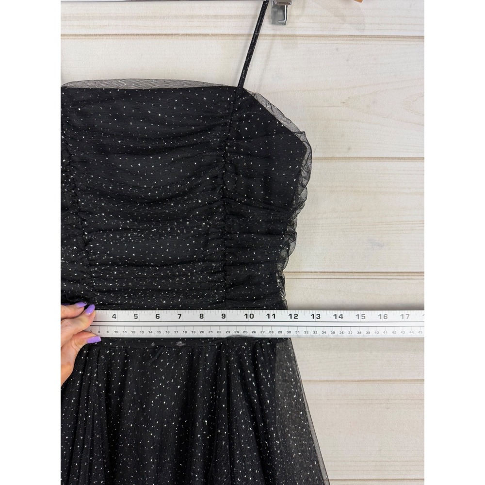 Rampage Dress Black Size 5 Glitter Tulle Handkerchief Hem - Picture 6 of 8